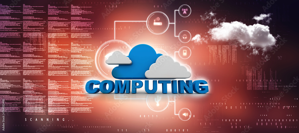 Aufkleber 3d rendering technology cloud computing