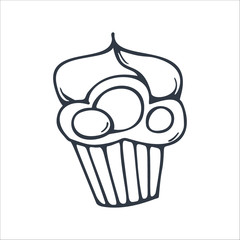 Sketches Cupcake or Cake for Bakery and pastry.