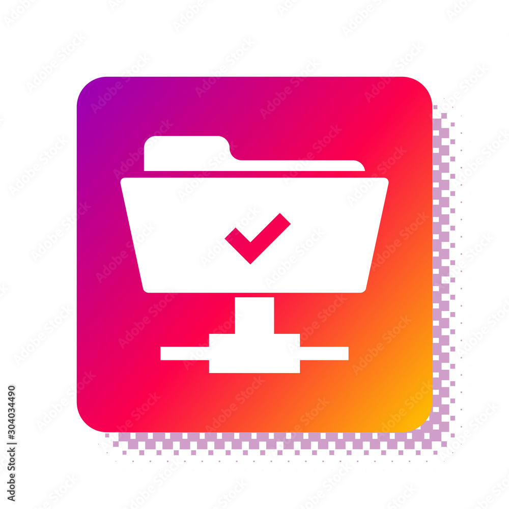 Aufkleber white ftp operation successful icon isolated on white background. software update, transfer protocol