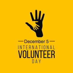 Vector illustration on the theme of International Volunteer day for Economic and social Development on December 5th.
