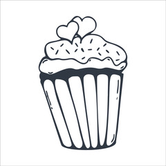 Sketches Cupcake or Cake for Bakery and pastry.