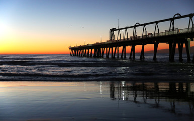 Fototapeta na wymiar Lovely sunrise at The Spit jetty on Australia's Gold Coast.