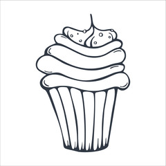 Sketches Cupcake or Cake for Bakery and pastry.