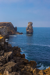 Papoa cliffs and sea in Peniche. Portugal