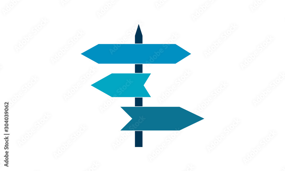Poster signpost icon for directions and navigation