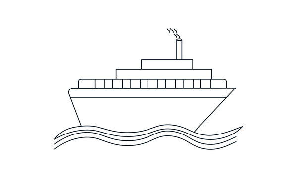 Cruise ship icon simple style vector image