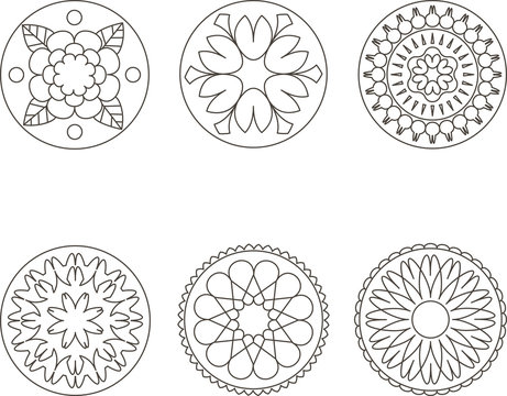 Painting for adult anti stress coloring page, book. floral patterns