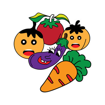 fruits cartoon vector image