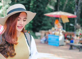 woman traveler tourist looking at map. journey trip travel concept