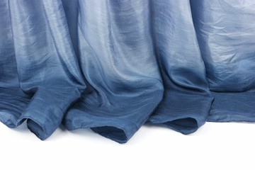 Gray blue natural silk is draped with soft pleats, background  B