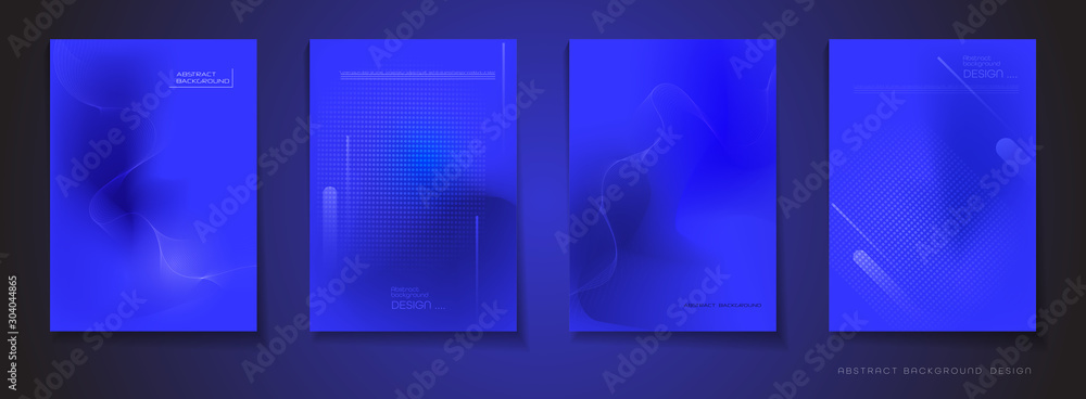 Poster vector set of abstract background, composition colorful fluid abstraction, holographic and gradient 
