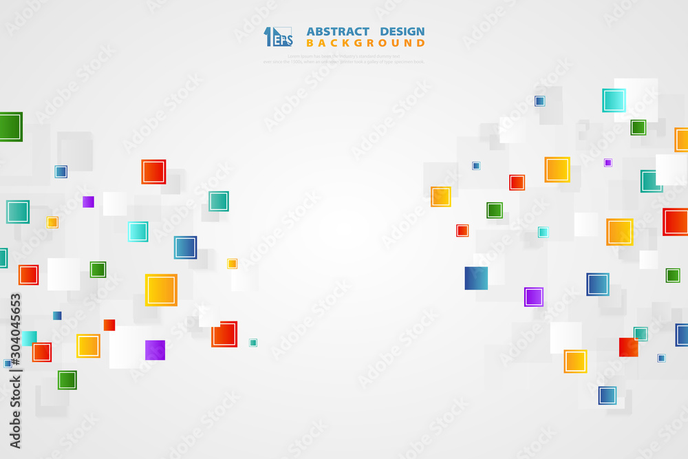 Poster abstract colorful design square color tech background of futuristic design. illustration vector eps1