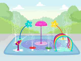 Splash Pad Water Park Illustration