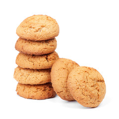 Heap of fresh tasty oatmeal cookies
