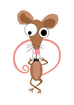 Brown Rat. Vector illustration. New Year's.