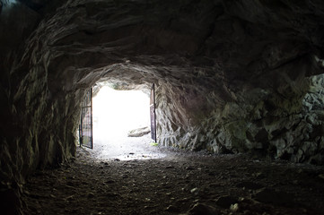 Entrance from the rocky cave