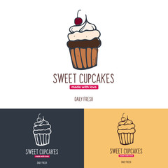 Cupcake or Cake logo for Bakery and pastry.