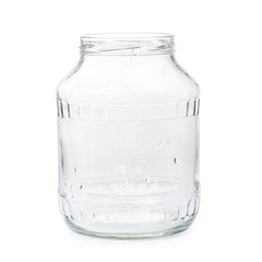 Empty glass jar with condensate