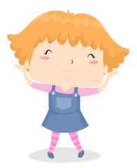 Fototapeta premium Short Hair Kid Girl