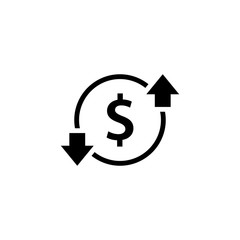 Cost Center silhouette round icon. Clipart image isolated on white background