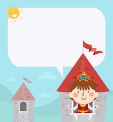 Kid Girl Queen Castle Tower Speech Bubble