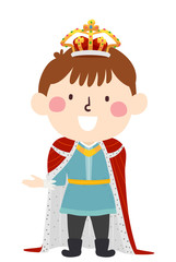 Kid Boy Medieval King Illustration
