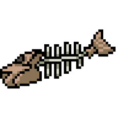 Fototapeta premium vector pixel art fish bone
