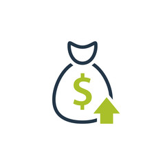 Cost rising icon. Clipart image isolated on white background