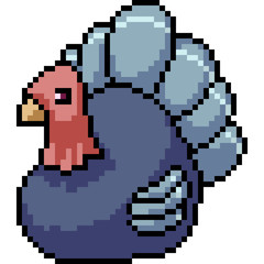 vector pixel art turkey