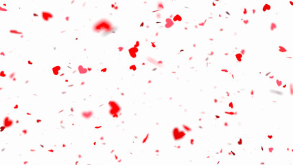 Obraz na płótnie Canvas red hearts soar background on white. 3d rendering