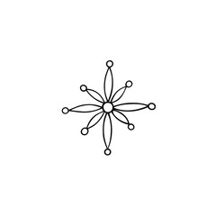 Single hand drawn snowflake. Vector illustration for greeting cards, stickers, posters and icon design.