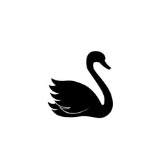 Swan glyph silhouette icon. Clipart image isolated on white background