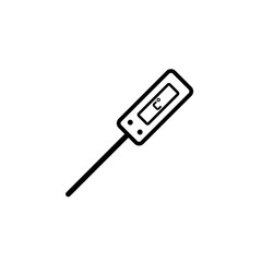 Digital meat thermometer outline icon. Clipart image isolated on white background