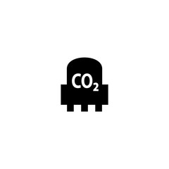 Sensor CO2 silhouette icon. Clipart image isolated on white background