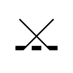 Crossed hockey sticks and puck. Clipart image isolated on white background