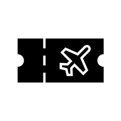 Obraz premium Plane ticket silhouette icon. Clipart image isolated on white background