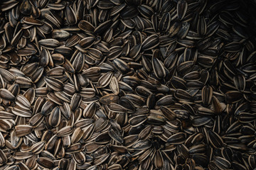Striped black and white sunflower seeds.