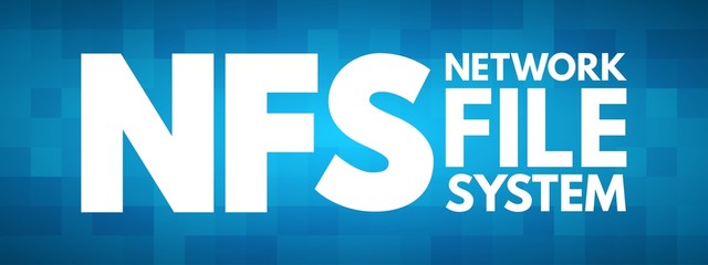 NFS - Network File System acronym, technology concept background
