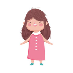 smiling cute little girl on white background