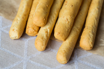 Bread sticks with sesame seeds