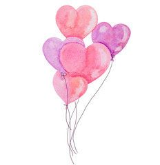 balloons pink hearts