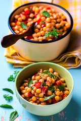 braised cheakpea with vegetables ..style rustic.