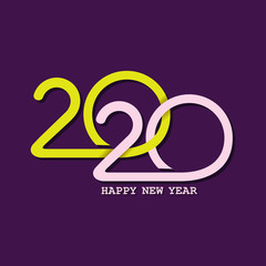 Illustration of greeting for new year 2020