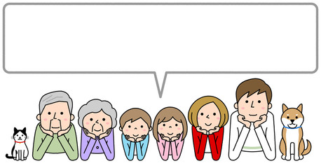 家族　三世代　ふきだし