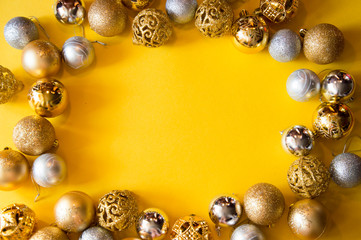 golden christmas baubles