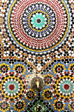 Beautiful mosaic wall with beautiful pattern