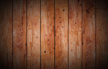 Old grunge dark textured wooden background, top view brown paneling. Vintage