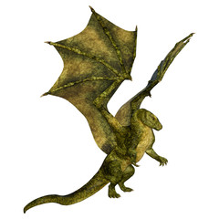 Fototapeta premium 3D Rendering Fairy Tale Dragon on White