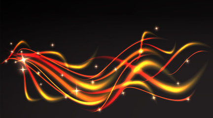 Flame curls, with twinkles, glitter luxury abstract background for web and print