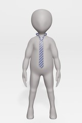 3D Render of Character with Tie